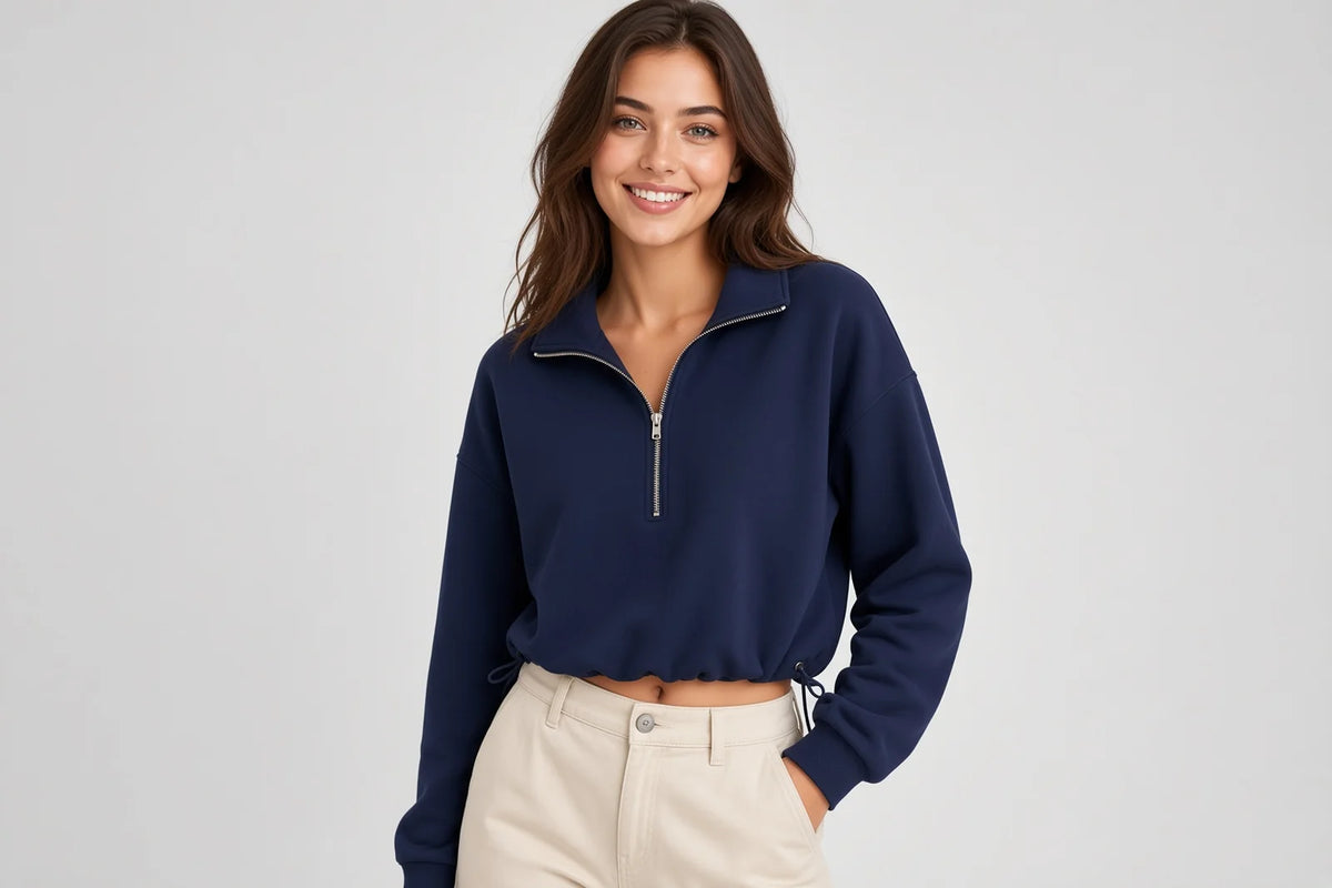 Sudadera Mujer Polar Media Cremallera