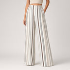 Pantalón Mujer Pierna Ancha Rayas Verano