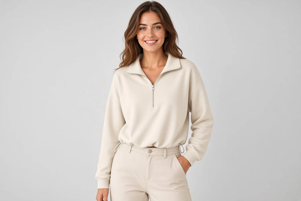 Sudadera Mujer Polar Media Cremallera