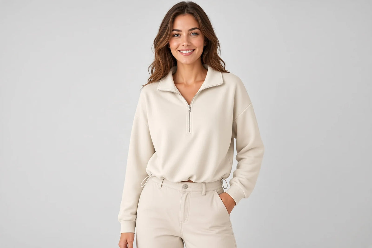 Sudadera Mujer Polar Media Cremallera