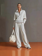 Conjunto Mujer Cuello Alto Pantalón Ancho