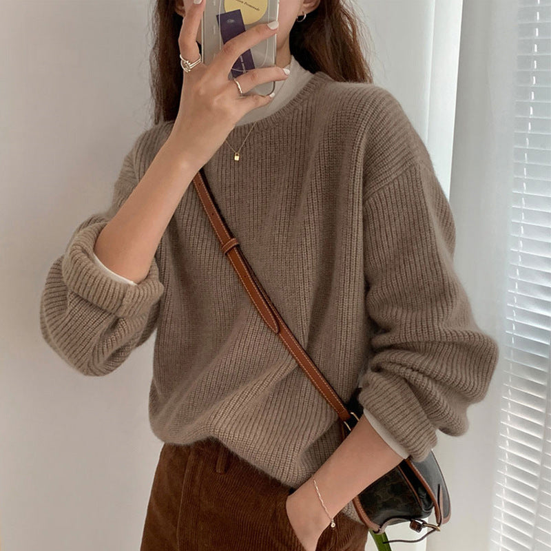 Jersey Mujer Punto Estilo Coreano Minimalista