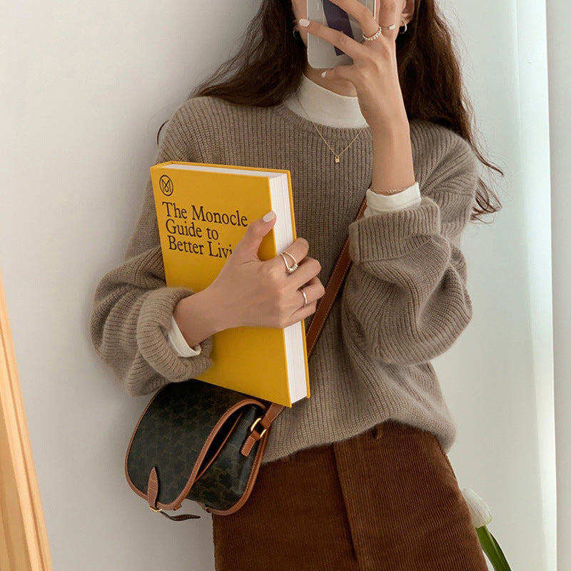 Jersey Mujer Punto Estilo Coreano Minimalista