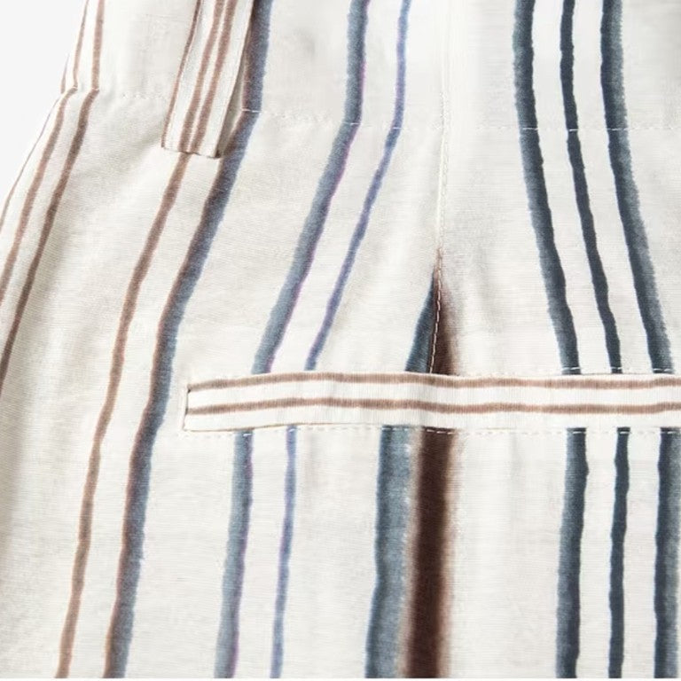 Pantalón Mujer Pierna Ancha Rayas Verano
