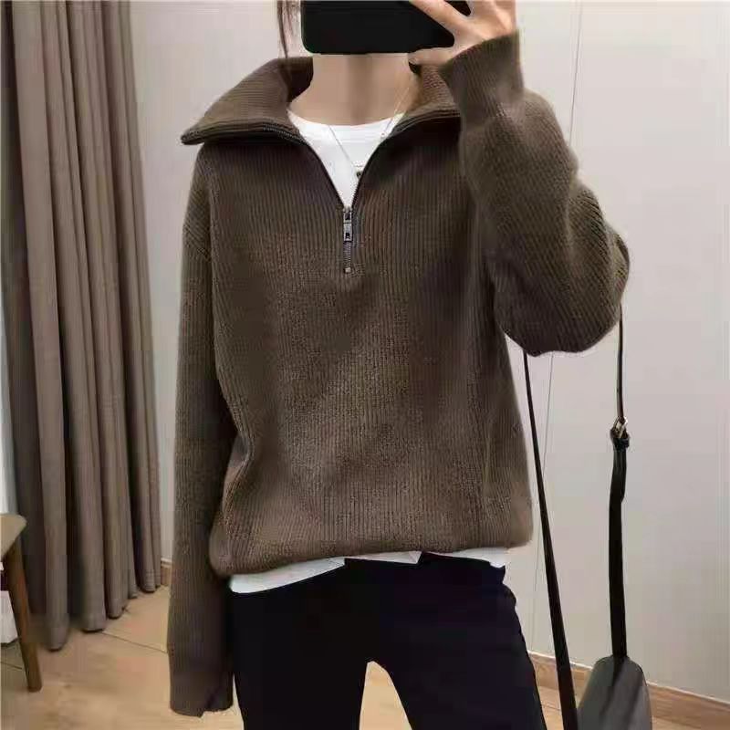 Jersey Mujer Cuello Polo con Cremallera