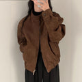 Chaqueta Corta de Ante Estilo Vintage Americano