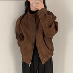 Chaqueta Corta de Ante Estilo Vintage Americano