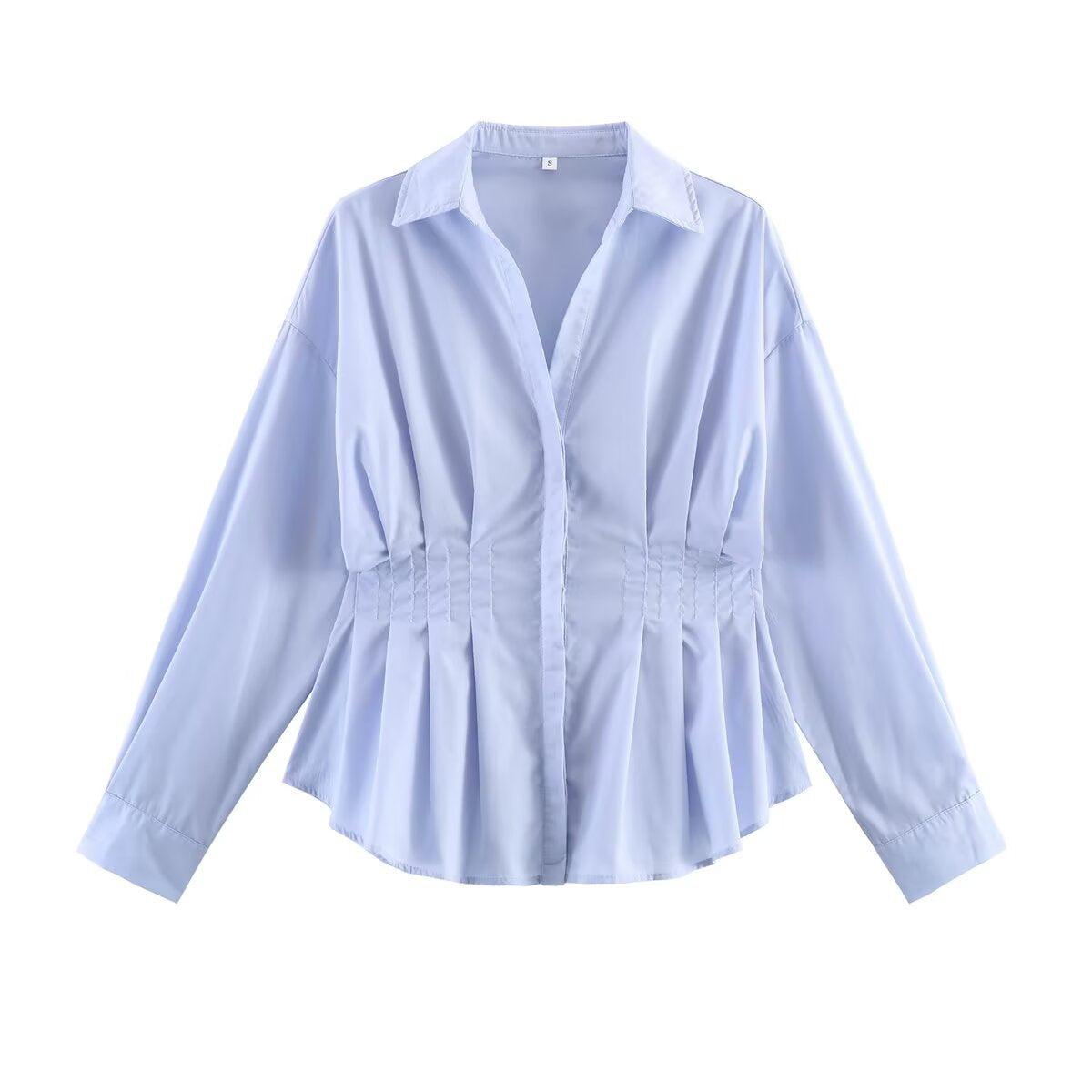 Camisa Mujer Rayas Cuello Solapa Oficina