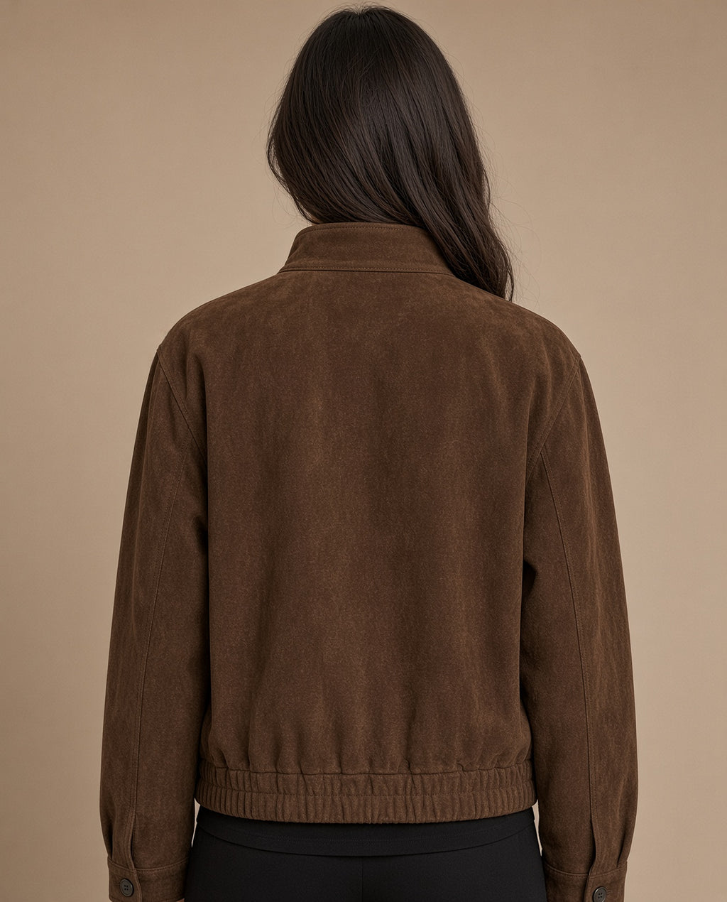Chaqueta Corta de Ante Estilo Vintage Americano
