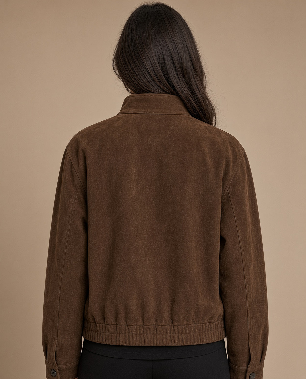 Chaqueta Corta de Ante Estilo Vintage Americano