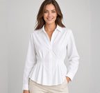 Camisa Mujer Rayas Cuello Solapa Oficina