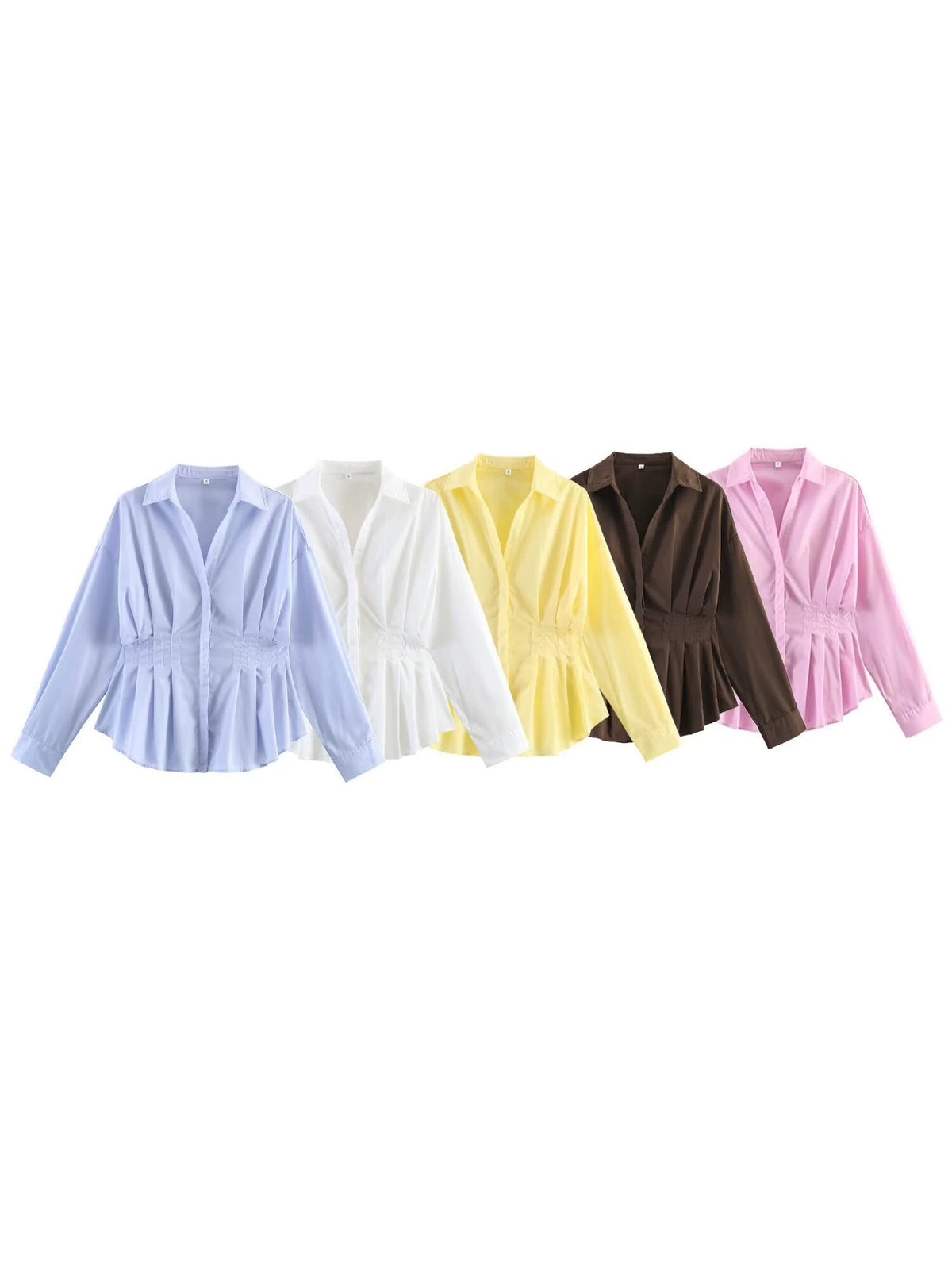 Camisa Mujer Rayas Cuello Solapa Oficina