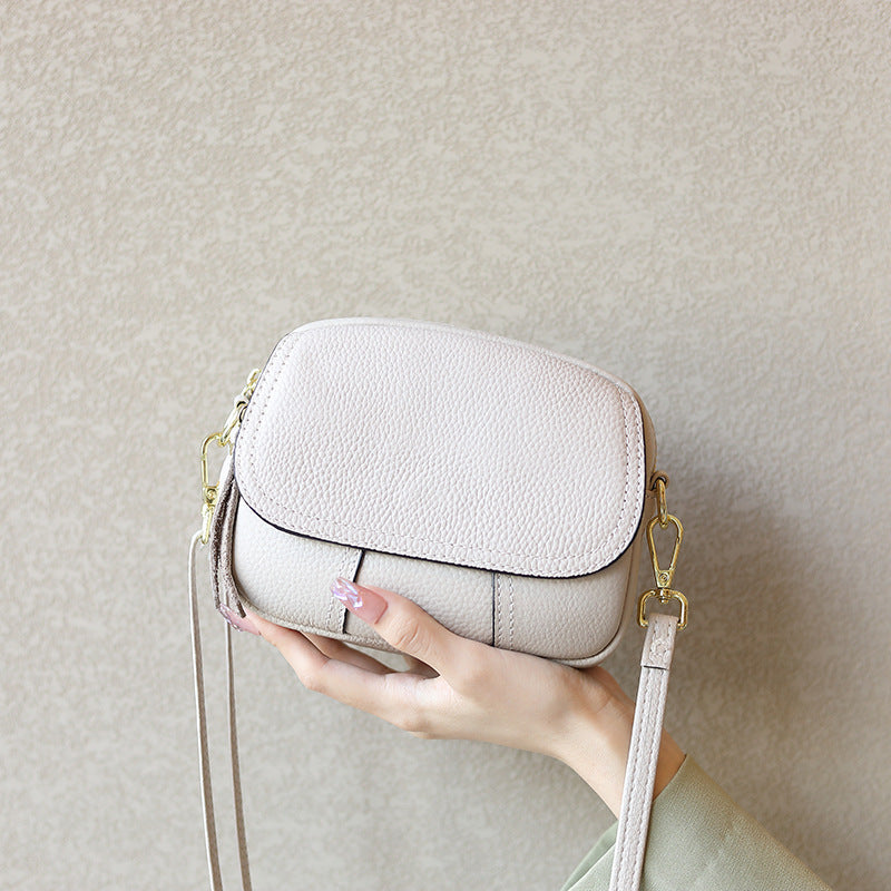 Bolso de Cuero Mujer Redondo Cruzado