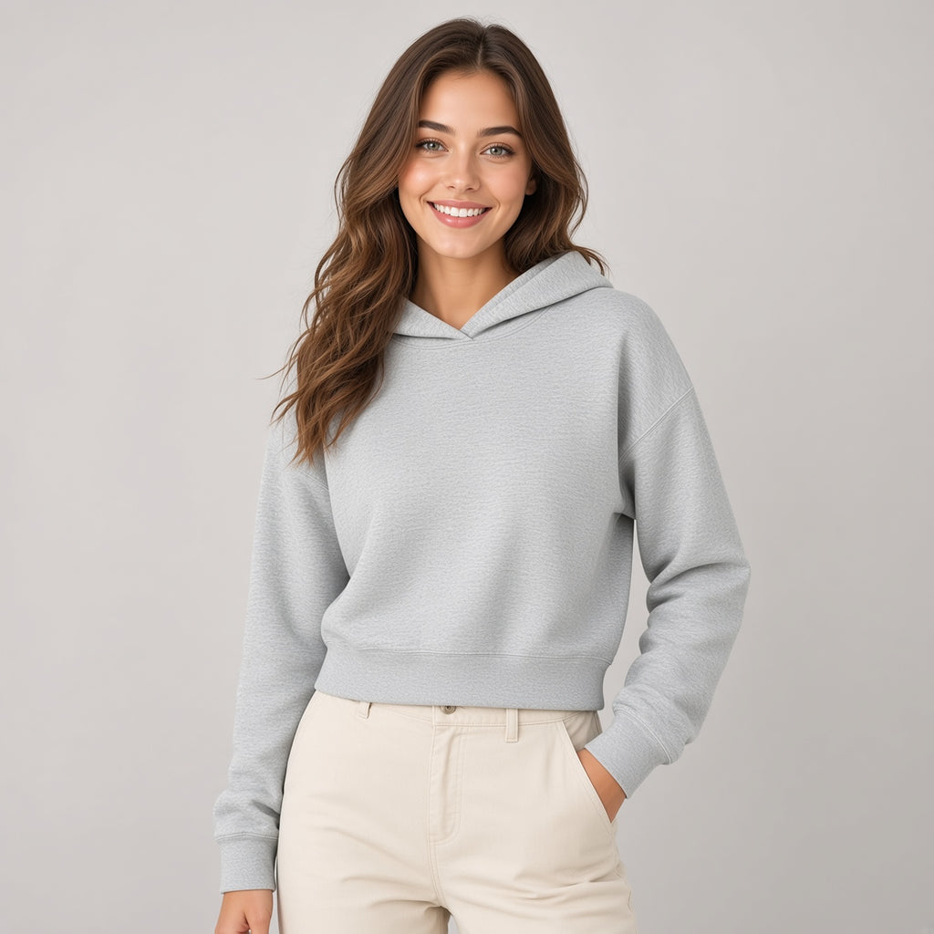 Sudadera Mujer Corta con Capucha