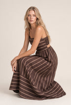 Vestido Largo Mujer Tirantes Estampado Rayas