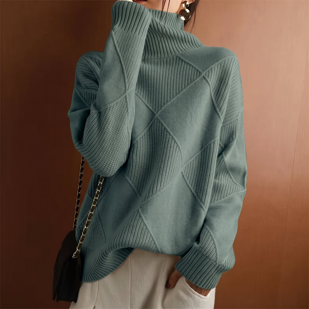 Jersey Mujer Cuello Alto Punto Grueso