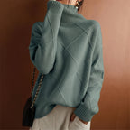 Jersey Mujer Cuello Alto Punto Grueso