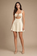 Vestido Corto Mujer Espalda Descubierta Lazo