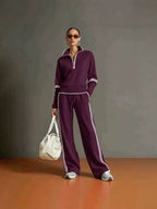 Conjunto Mujer Cuello Alto Pantalón Ancho