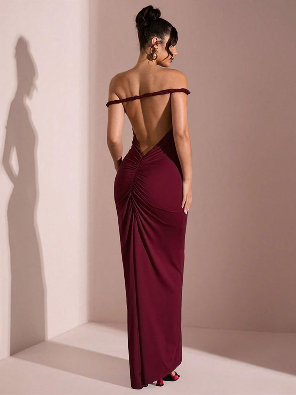 Vestido Largo Mujer Un Hombro Espalda Descubierta