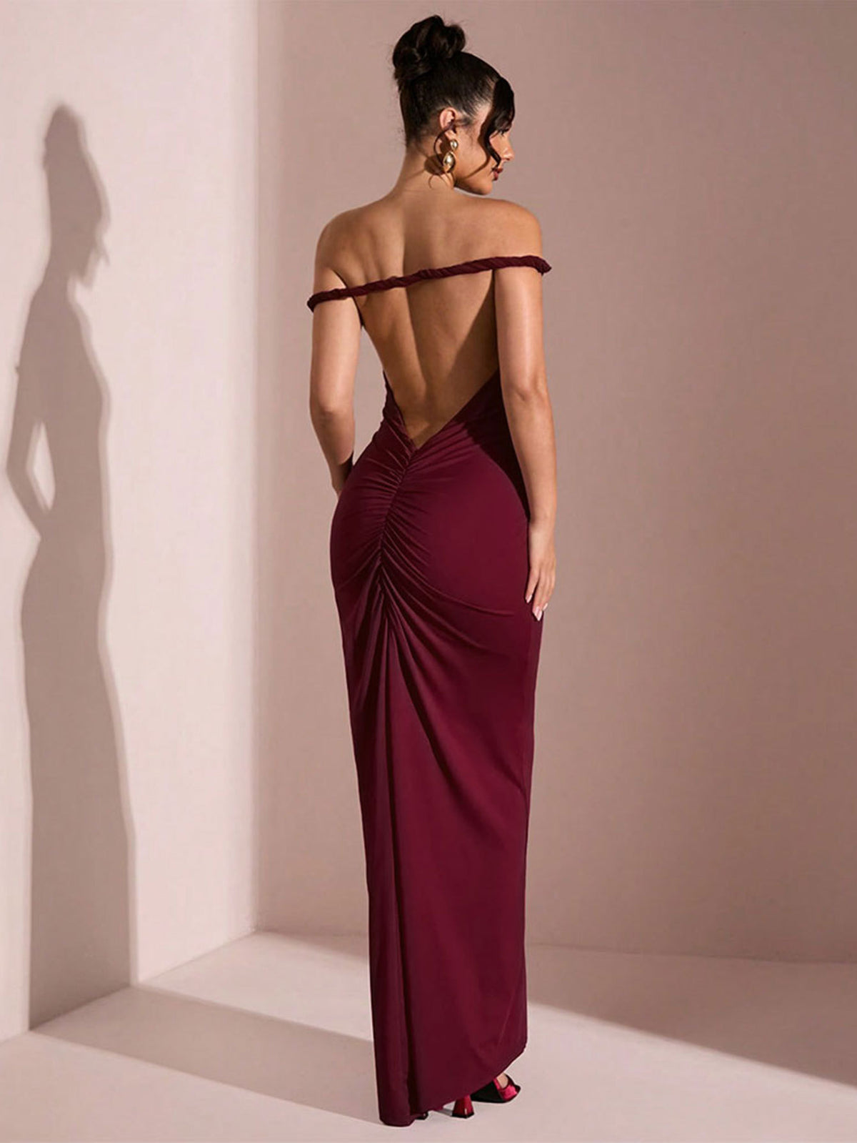 Vestido Largo Mujer Un Hombro Espalda Descubierta