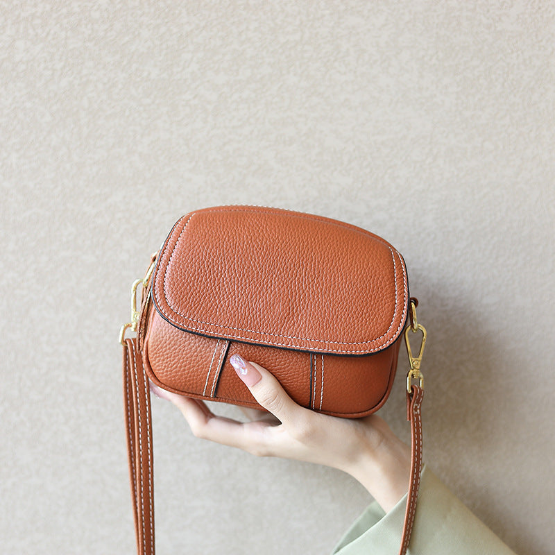 Bolso de Cuero Mujer Redondo Cruzado