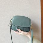 Bolso de Cuero Mujer Redondo Cruzado