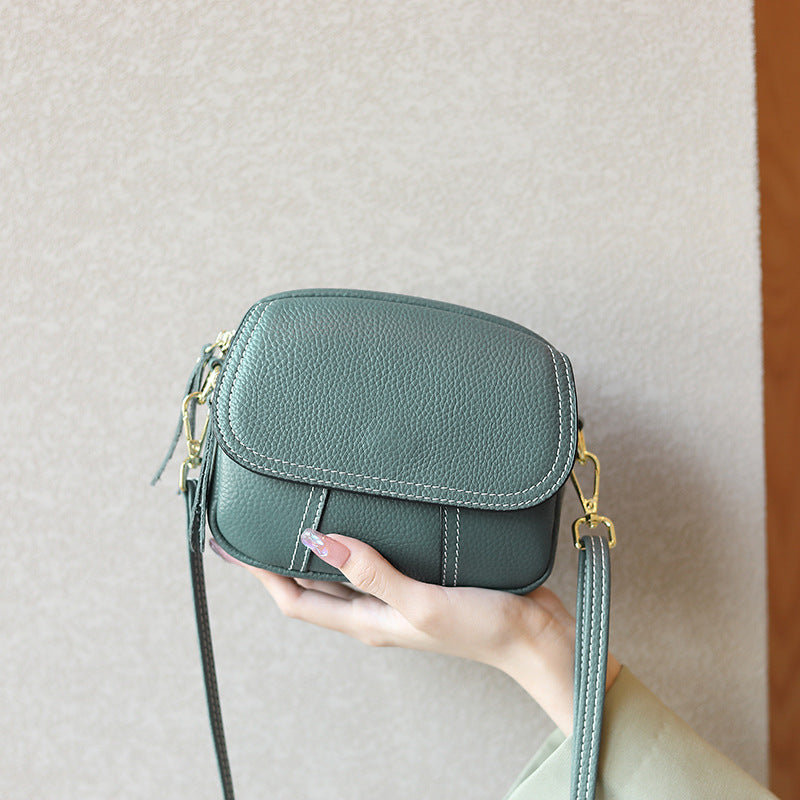 Bolso de Cuero Mujer Redondo Cruzado