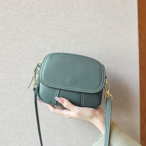 Bolso de Cuero Mujer Redondo Cruzado