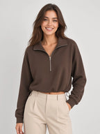 Sudadera Mujer Polar Media Cremallera