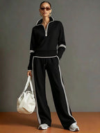 Conjunto Mujer Cuello Alto Pantalón Ancho