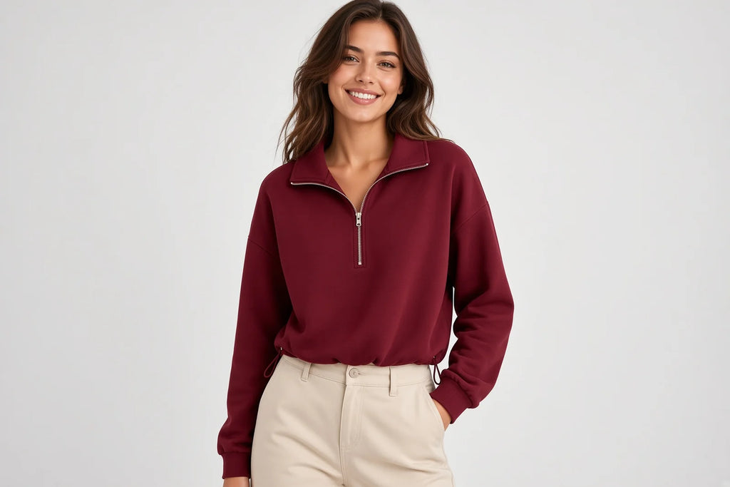Sudadera Mujer Polar Media Cremallera