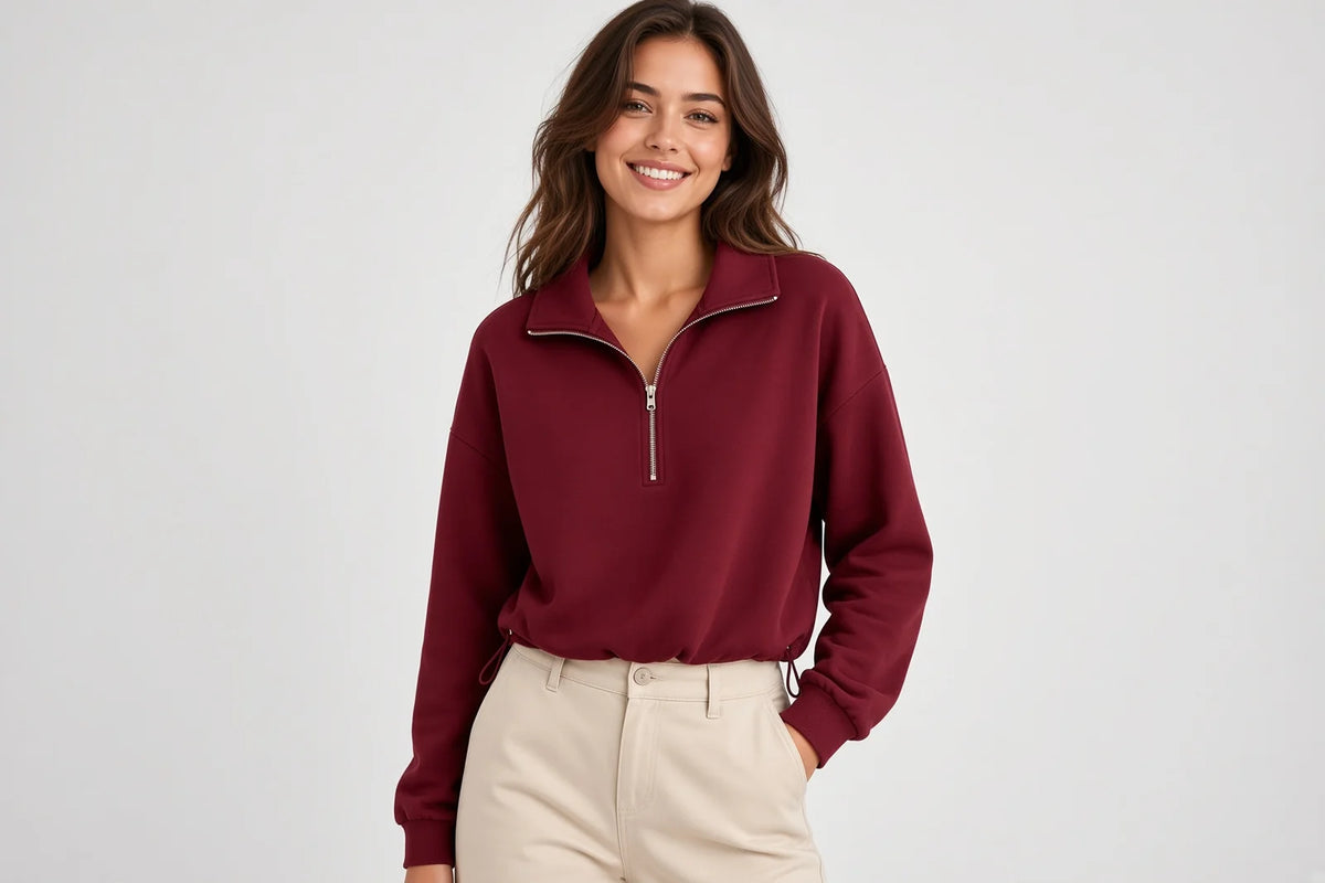 Sudadera Mujer Polar Media Cremallera