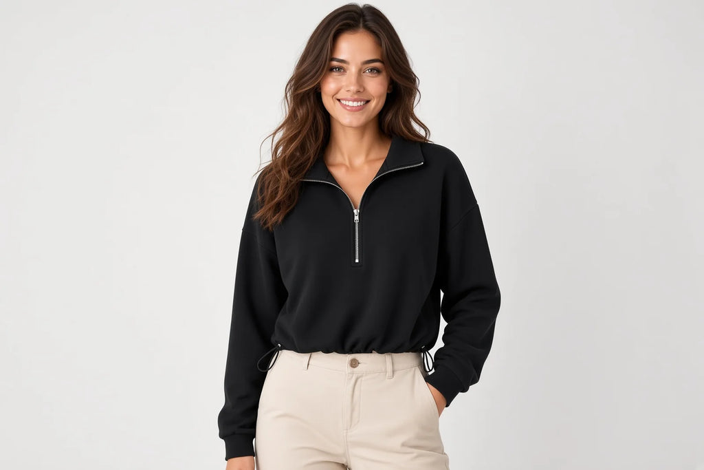 Sudadera Mujer Polar Media Cremallera